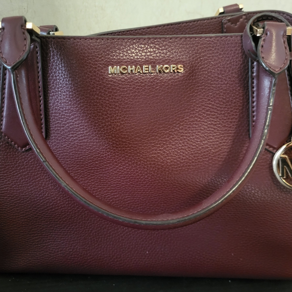 Michael Kors Burgundy Leather Tote Bag